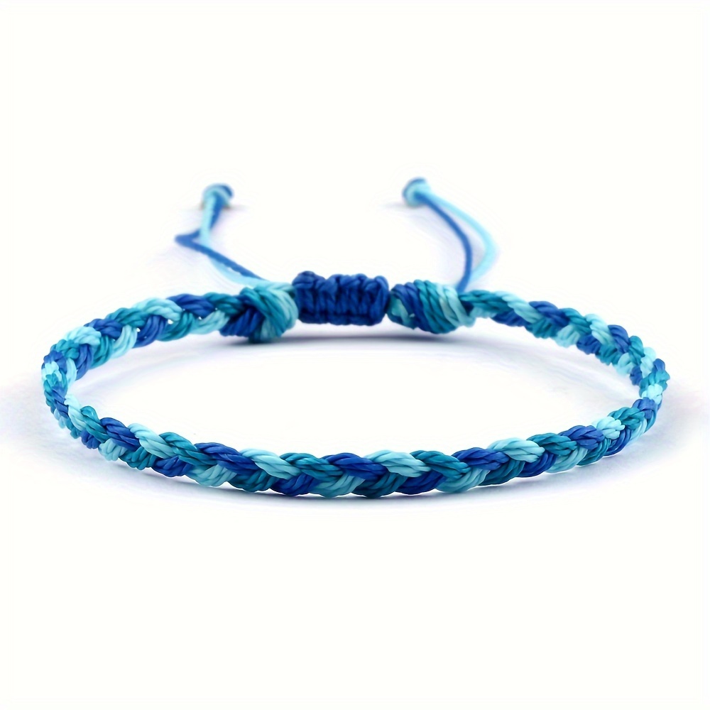 Colorful 3 Strand Braided Bracelet with Adjustable Length